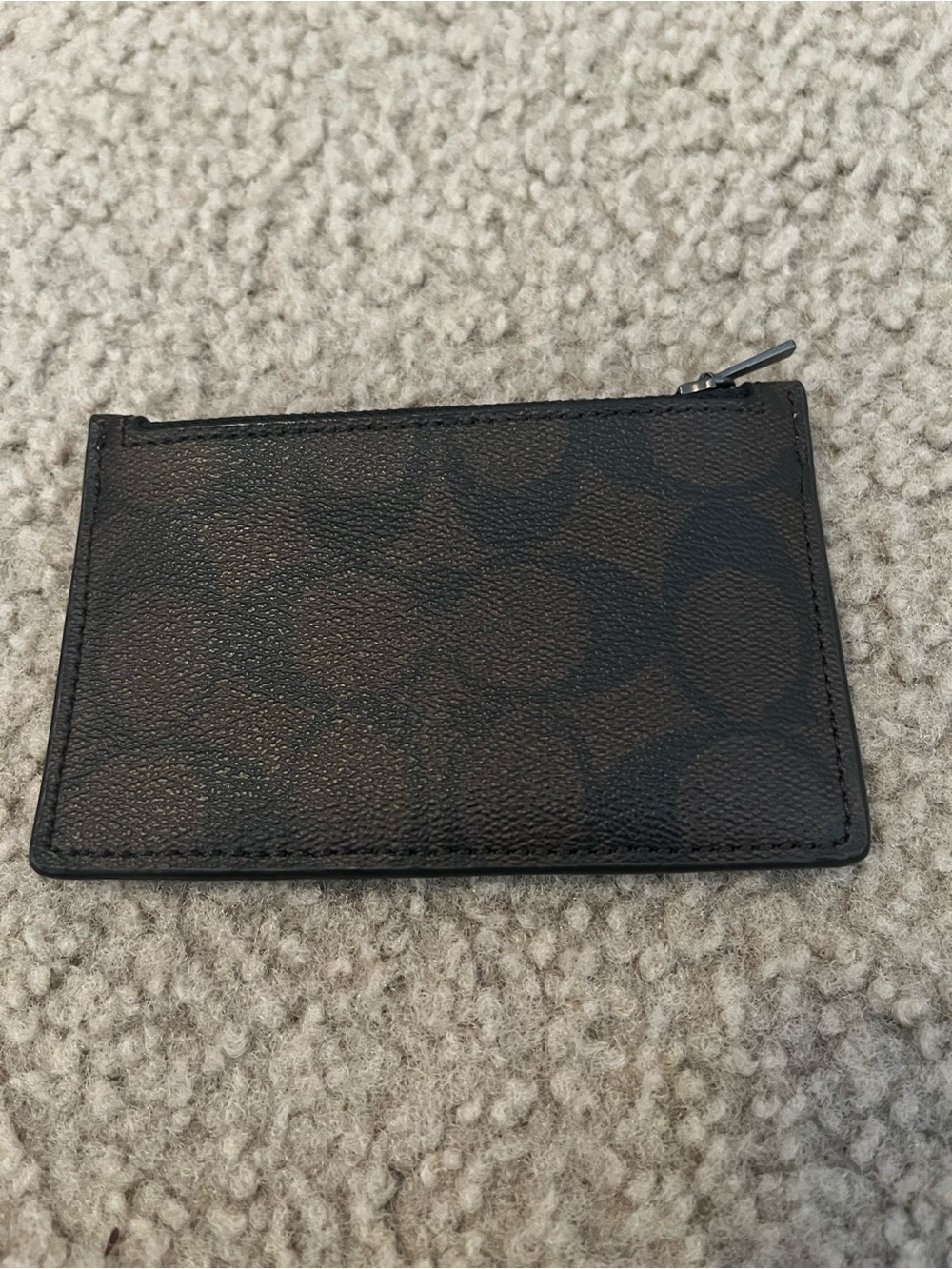 Dark Brown/Black Printed Cardholder Zip Pouch